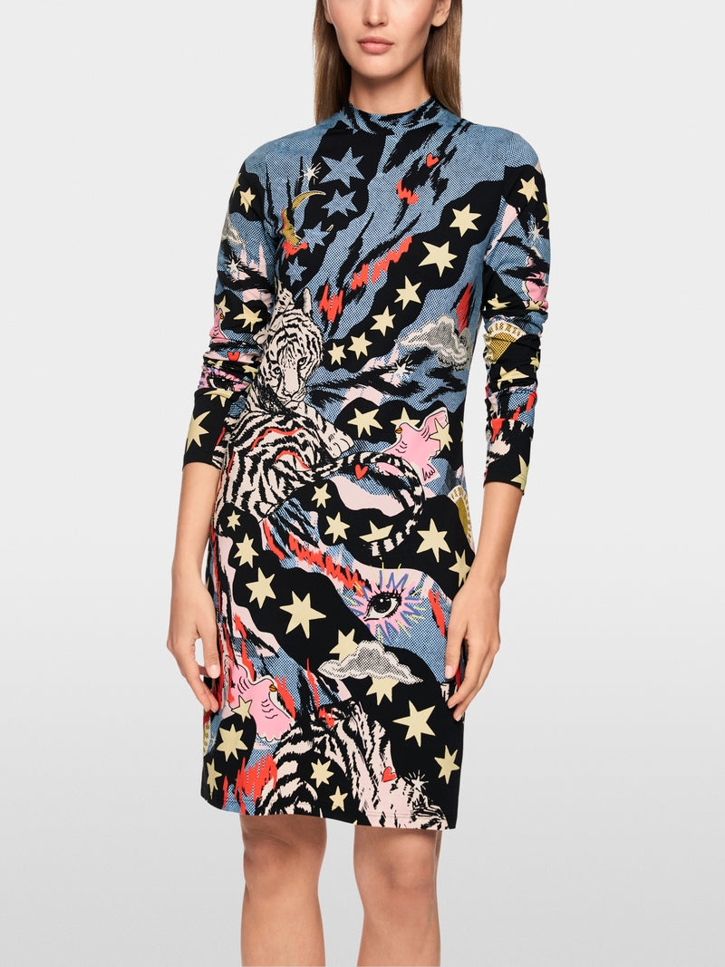 Marc Cain Sports Comic Print Figure-Hugging Dress AS21.07 J07