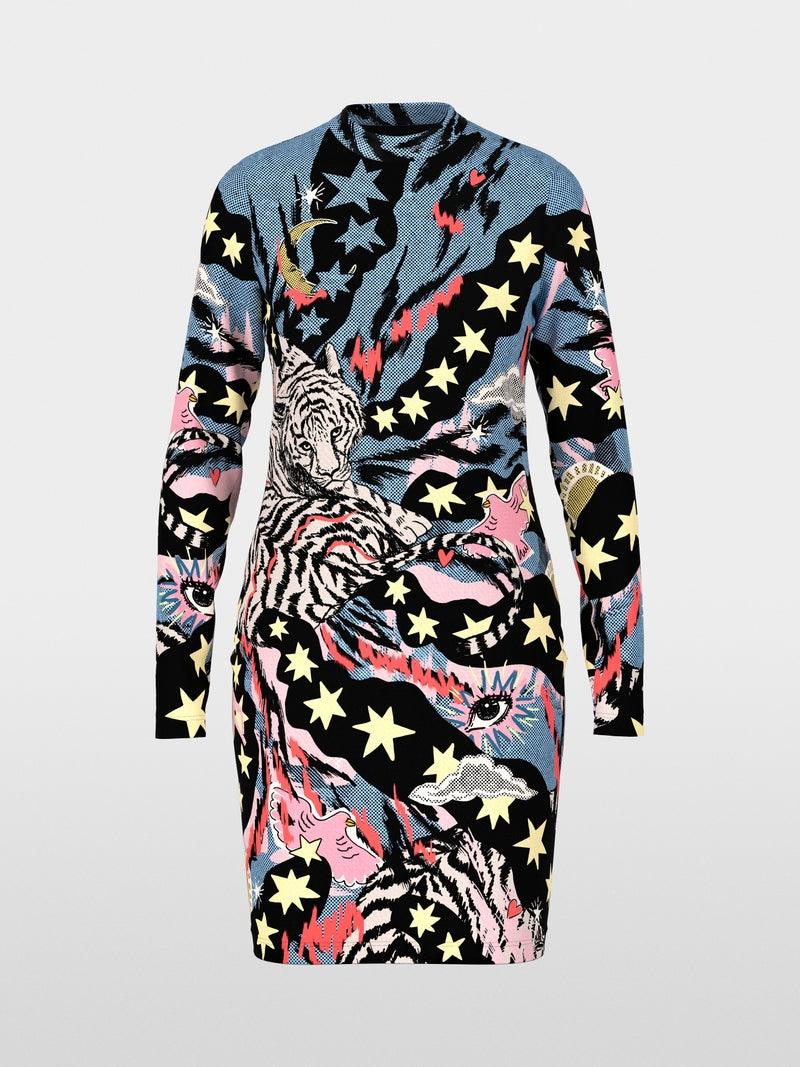 Marc Cain Sports Comic Print Figure-Hugging Dress AS21.07 J07