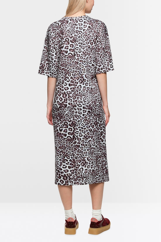 Marc Cain Sports Maroon Leopard Print Midi Dress AS21.12 J16