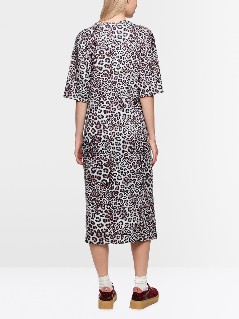 Marc Cain Sports Maroon Leopard Print Midi Dress AS21.12 J16