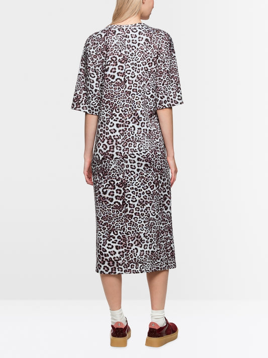 Marc Cain Sports Maroon Leopard Print Midi Dress AS21.12 J16