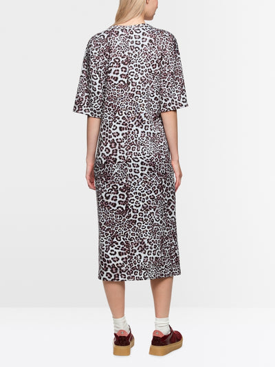 Marc Cain Sports Maroon Leopard Print Midi Dress AS21.12 J16