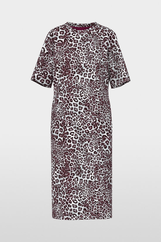 Marc Cain Sports Maroon Leopard Print Midi Dress AS21.12 J16