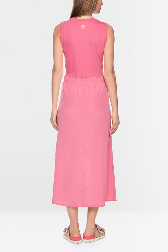 Marc Cain Sports Pink Sleeveless Midi Dress with Drawstring
