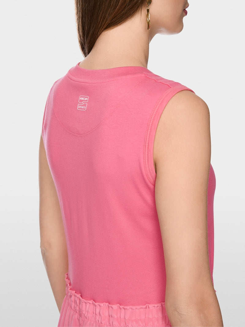 Marc Cain Sports Pink Sleeveless Midi Dress with Drawstring