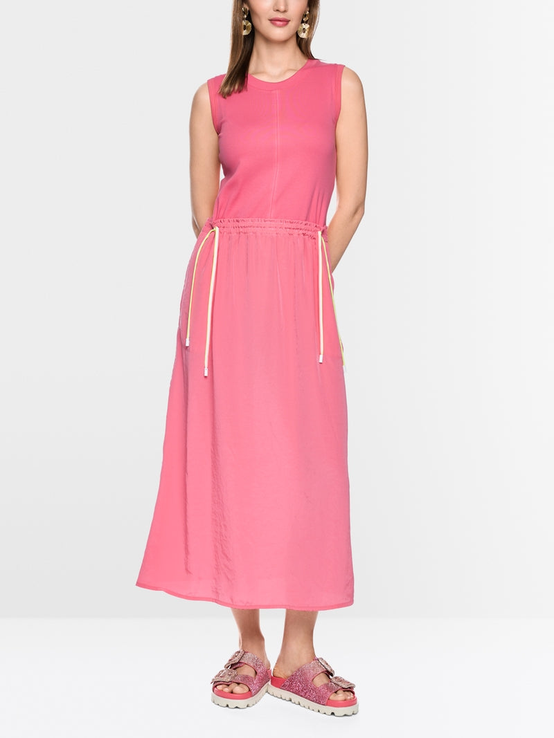 Marc Cain Sports Pink Sleeveless Midi Dress with Drawstring