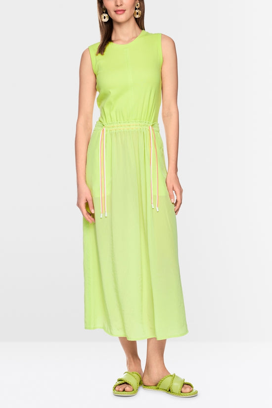 Marc Cain Lime Sleeveless Midi Dress with Drawstring