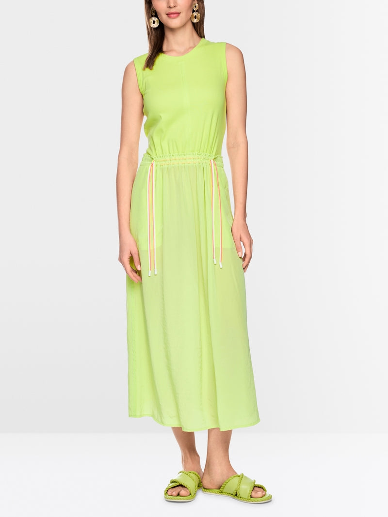 Marc Cain Lime Sleeveless Midi Dress with Drawstring