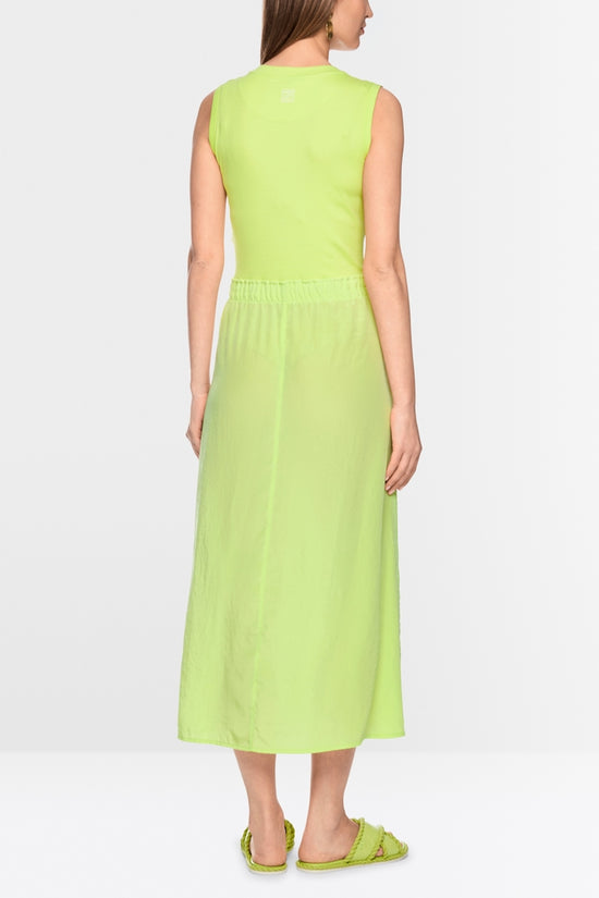 Marc Cain Lime Sleeveless Midi Dress with Drawstring