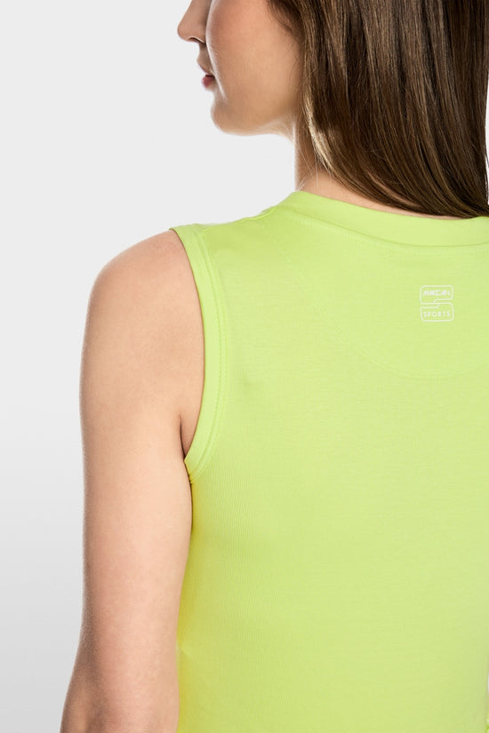Marc Cain Lime Sleeveless Midi Dress with Drawstring