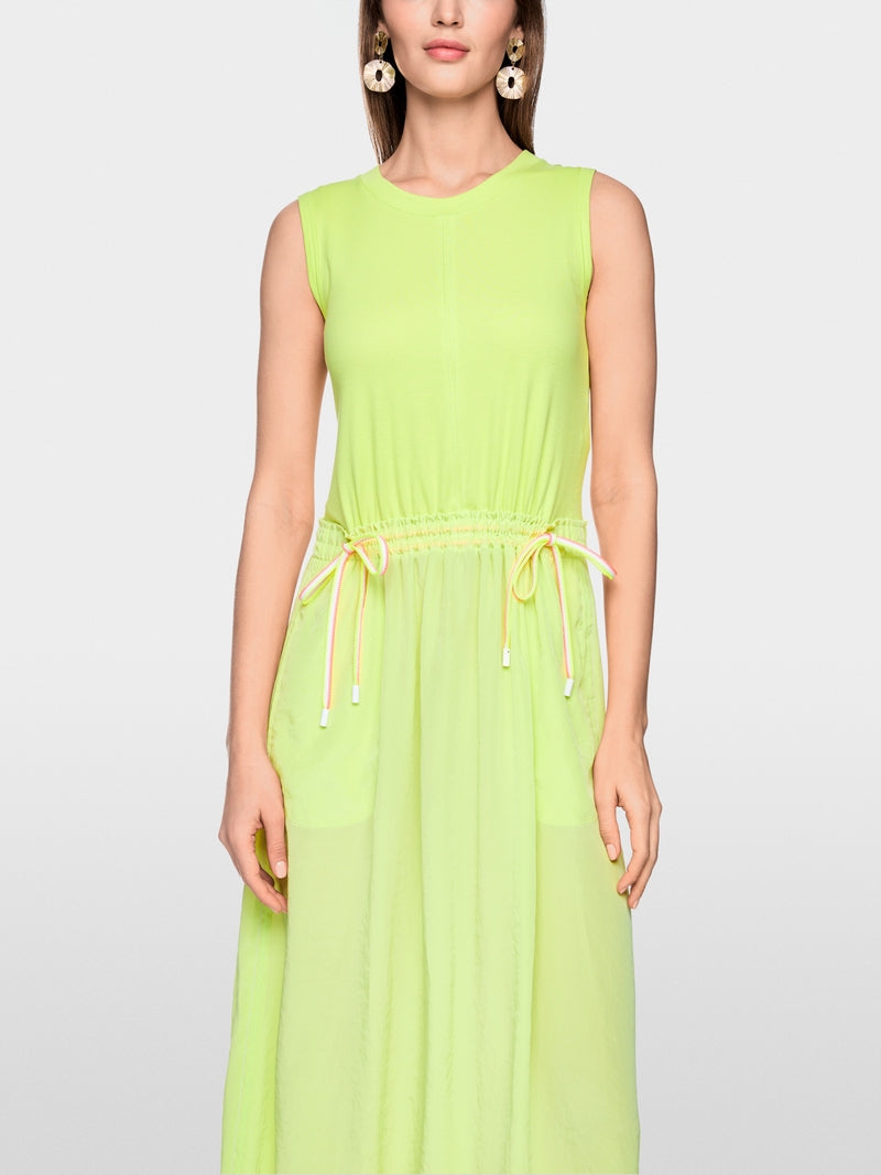 Marc Cain Lime Sleeveless Midi Dress with Drawstring