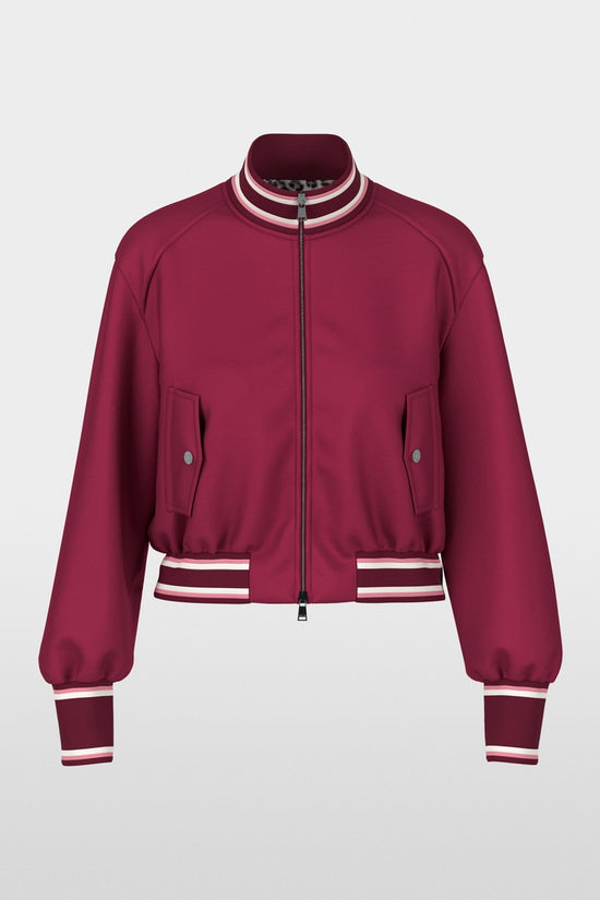 Marc Cain Sports Maroon and Leopard Print Reversible Bomber Jacket AS31.02 W06