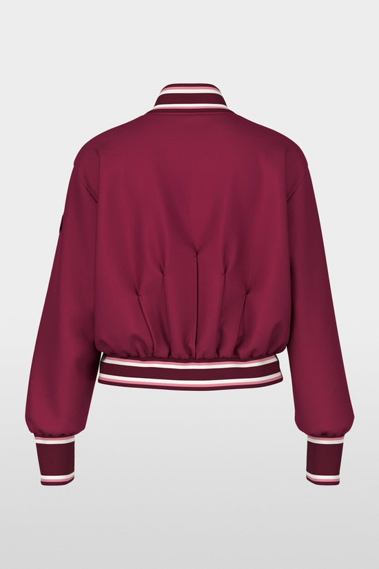 Marc Cain Sports Maroon and Leopard Print Reversible Bomber Jacket AS31.02 W06