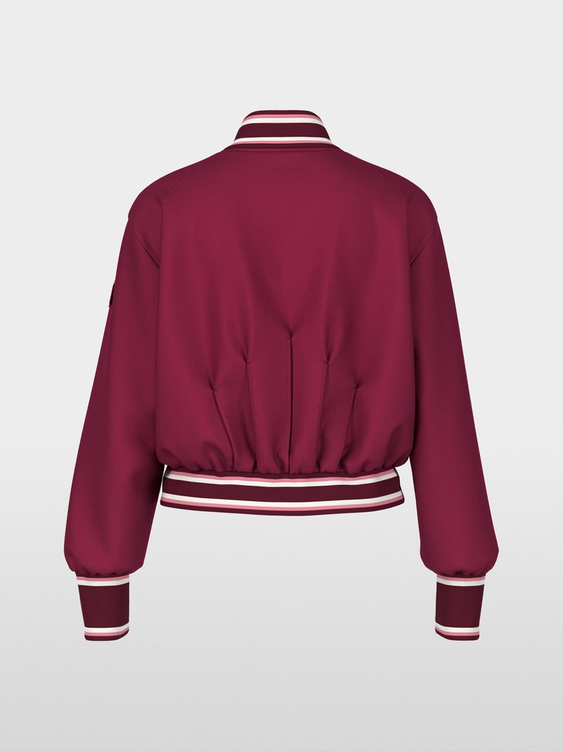 Marc Cain Sports Maroon and Leopard Print Reversible Bomber Jacket AS31.02 W06