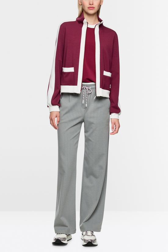 Marc Cain Sports Maroon Loose Jersey Zip Jacket AS31.06 J06