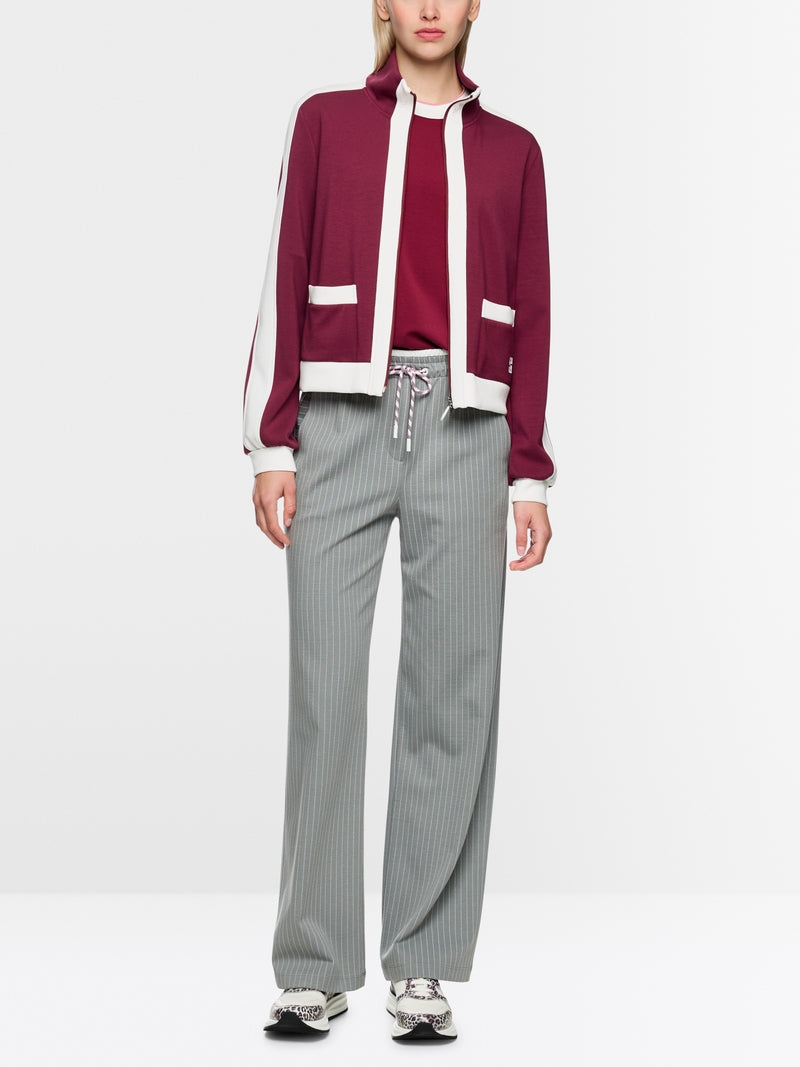 Marc Cain Sports Maroon Loose Jersey Zip Jacket AS31.06 J06