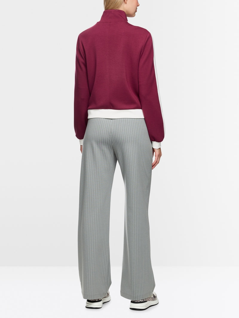 Marc Cain Sports Maroon Loose Jersey Zip Jacket AS31.06 J06