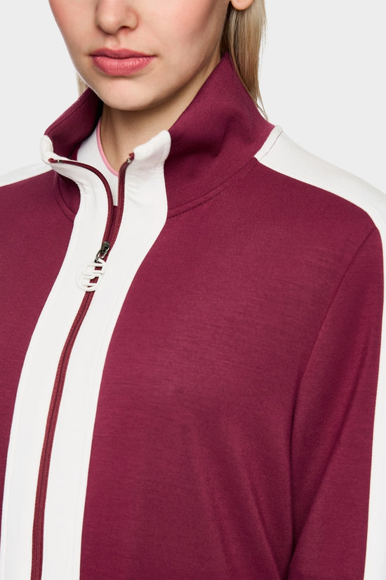 Marc Cain Sports Maroon Loose Jersey Zip Jacket AS31.06 J06