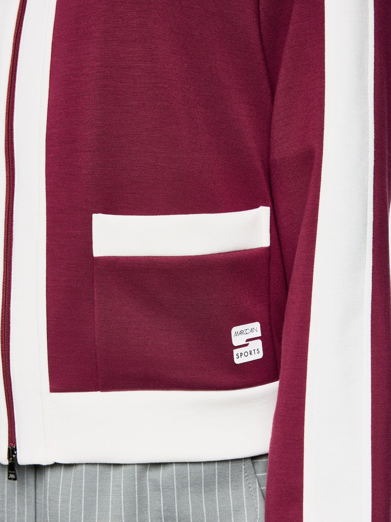 Marc Cain Sports Maroon Loose Jersey Zip Jacket AS31.06 J06