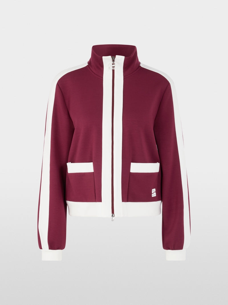Marc Cain Sports Maroon Loose Jersey Zip Jacket AS31.06 J06