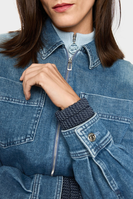 Marc Cain Sports Blue Short Denim Jacket with Zip