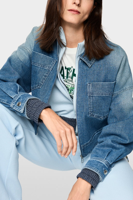 Marc Cain Sports Blue Short Denim Jacket with Zip