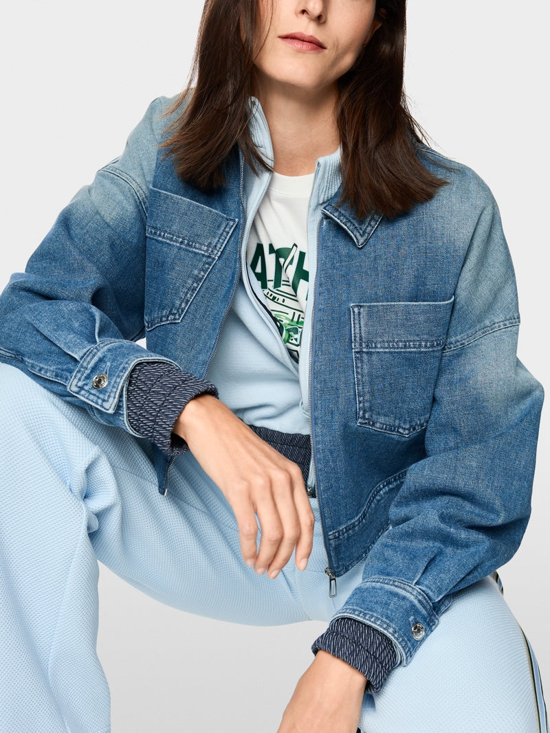 Marc Cain Sports Blue Short Denim Jacket with Zip