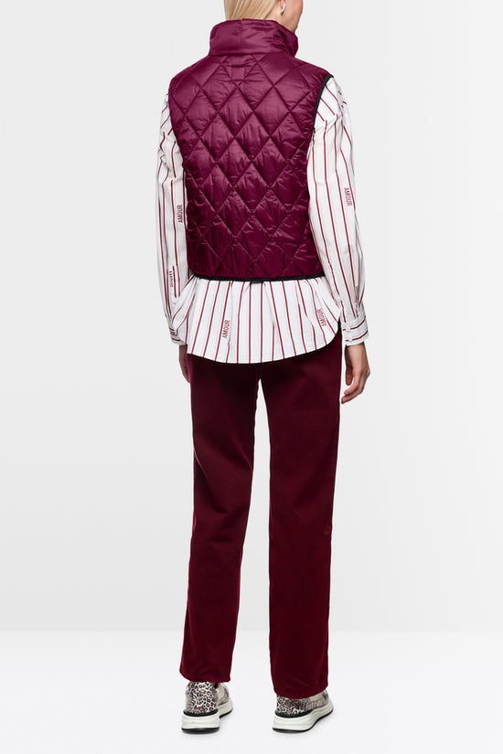 Marc Cain Sports Maroon and Animal Print Reversible Zip Gilet AS37.02 W24