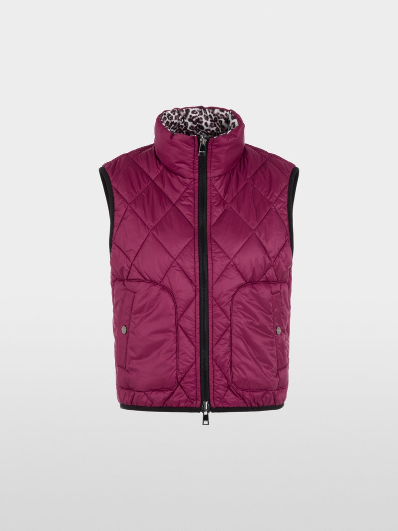 Marc Cain Sports Maroon and Animal Print Reversible Zip Gilet AS37.02 W24