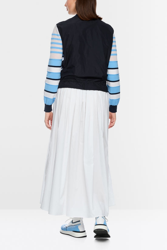 Marc Cain Sports Blue Nautical Striped Round Neck Cardigan