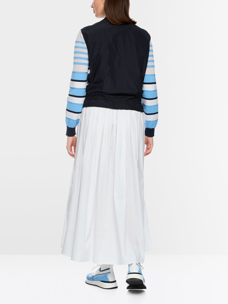 Marc Cain Sports Blue Nautical Striped Round Neck Cardigan