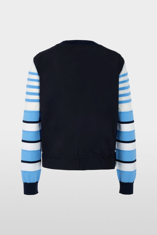 Marc Cain Sports Blue Nautical Striped Round Neck Cardigan