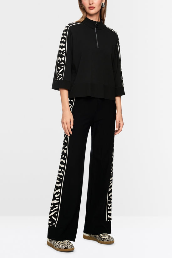 Marc Cain Sports Black 1/4 Zip Loose Fit Top AS41.09 M09