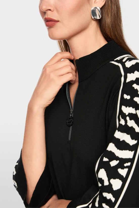 Marc Cain Sports Black 1/4 Zip Loose Fit Top AS41.09 M09