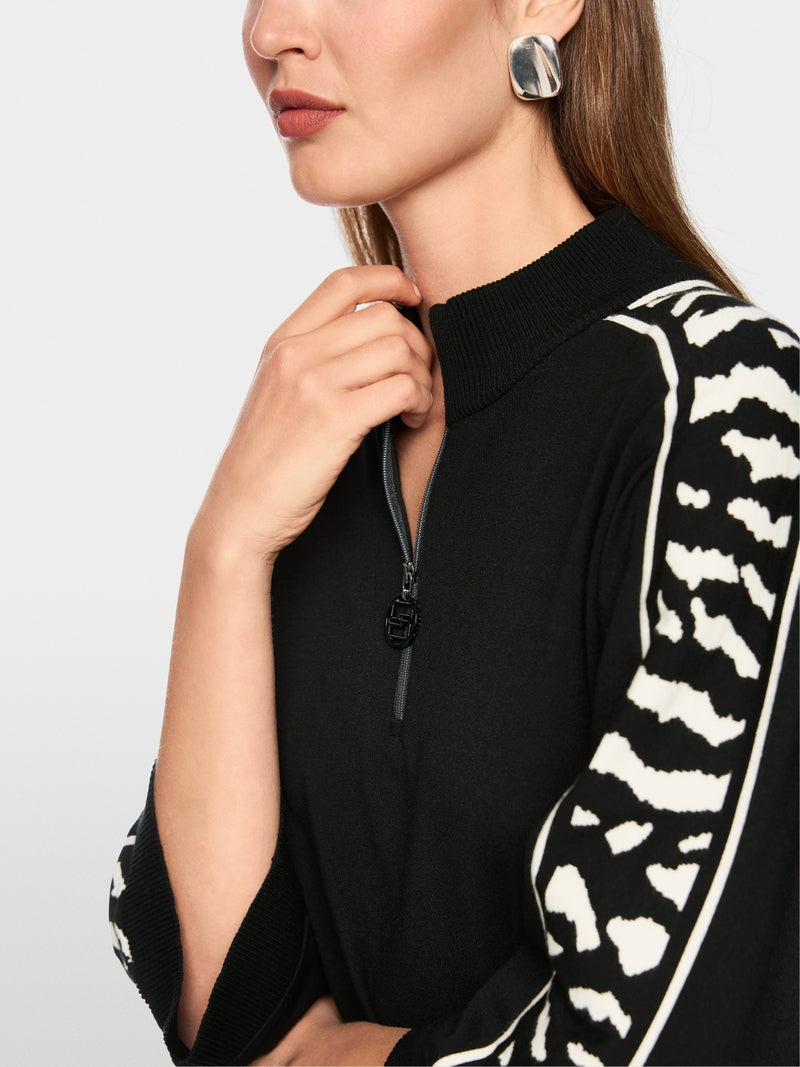 Marc Cain Sports Black 1/4 Zip Loose Fit Top AS41.09 M09