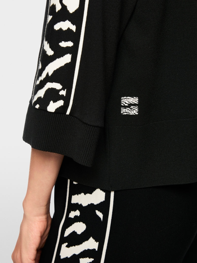 Marc Cain Sports Black 1/4 Zip Loose Fit Top AS41.09 M09