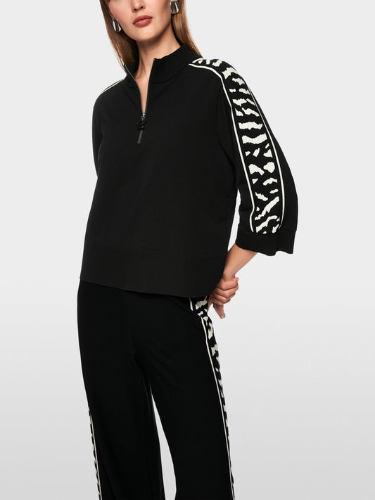 Marc Cain Sports Black 1/4 Zip Loose Fit Top AS41.09 M09