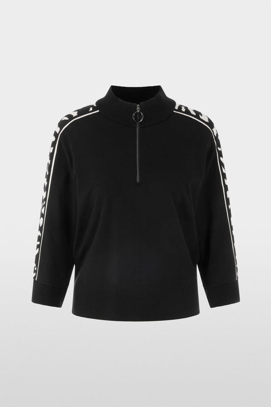 Marc Cain Sports Black 1/4 Zip Loose Fit Top AS41.09 M09