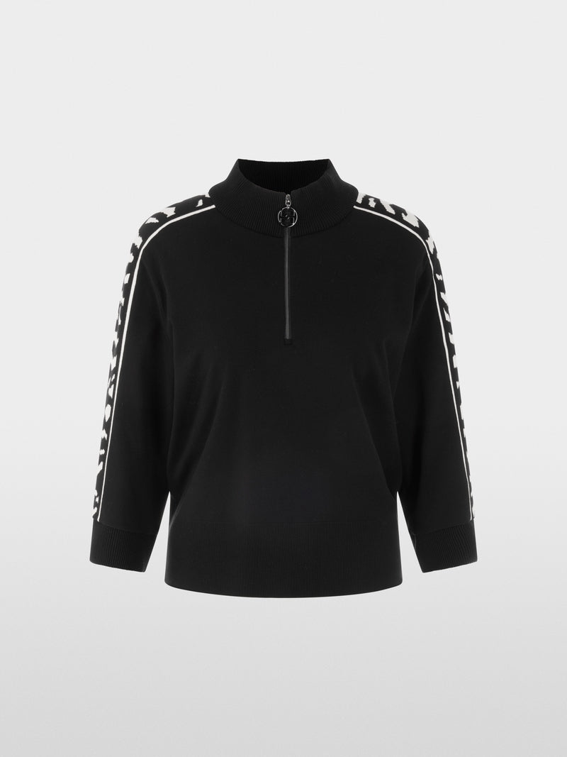 Marc Cain Sports Black 1/4 Zip Loose Fit Top AS41.09 M09