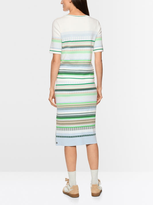 Marc Cain Sports Sky Blue Short Sleeve Fine-knit Jacquard Sweater AS41.12 M17