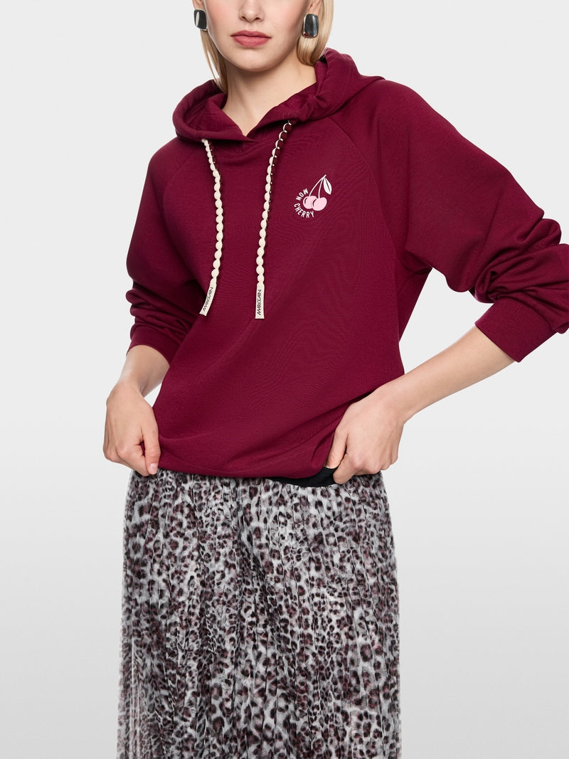 Marc Cain Sports Maroon Hooded Long Sleeve Sweatshirt