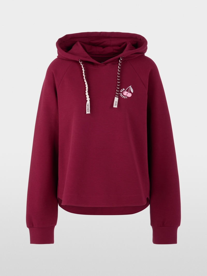 Marc Cain Sports Maroon Hooded Long Sleeve Sweatshirt