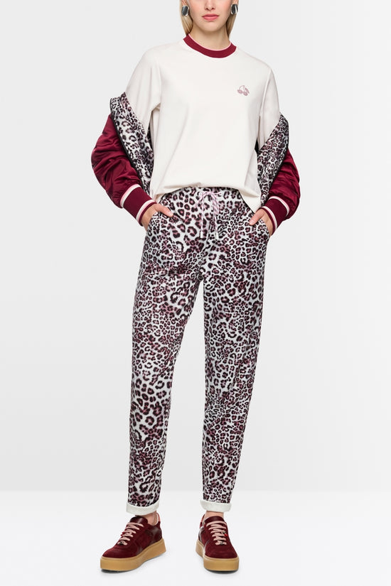 Marc Cain Sports Off White Classic Crew Neck T-Shirt with Cherry Detail AS48.03 J54