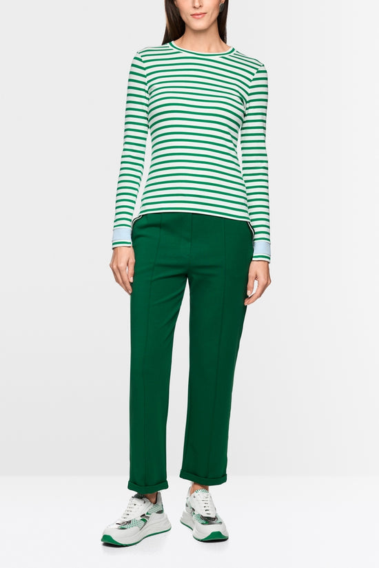 Marc Cain Sports Emerald Slim-fit Striped T-Shirt 