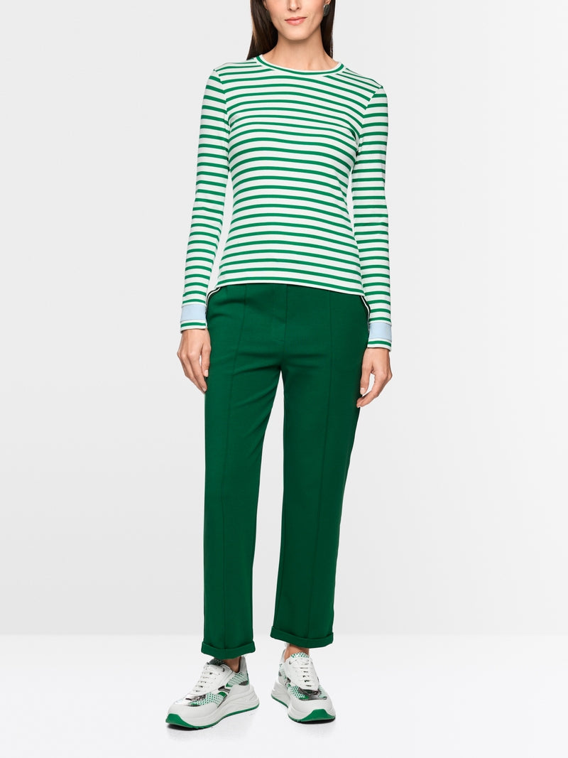 Marc Cain Sports Emerald Slim-fit Striped T-Shirt 