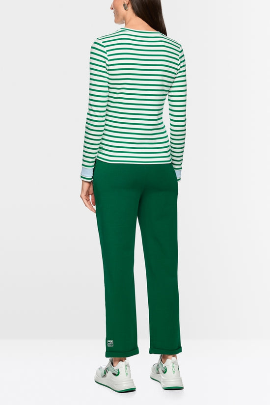 Marc Cain Sports Emerald Slim-fit Striped T-Shirt 