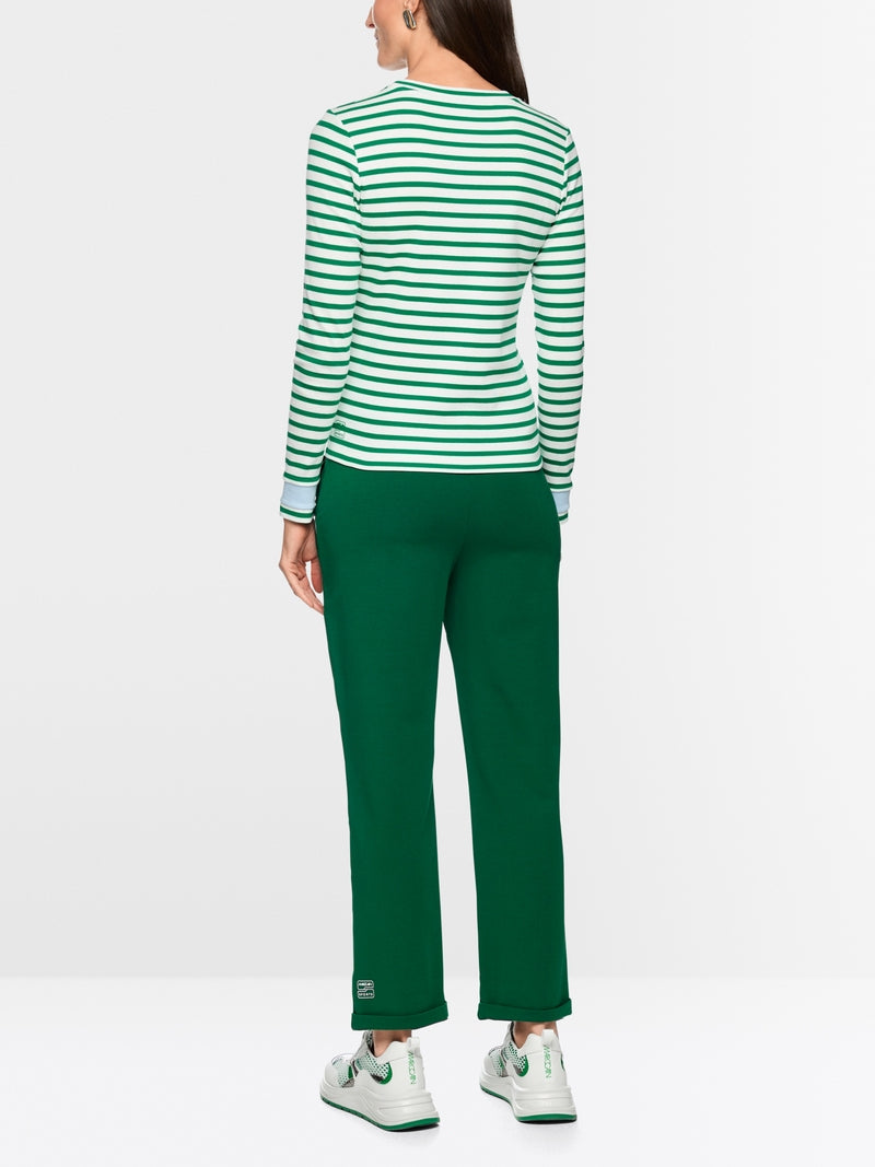 Marc Cain Sports Emerald Slim-fit Striped T-Shirt 