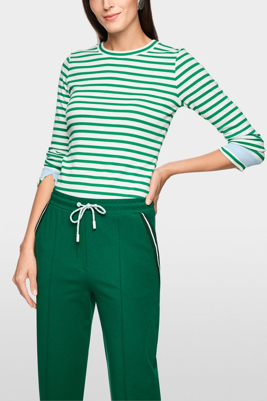Marc Cain Sports Emerald Slim-fit Striped T-Shirt 
