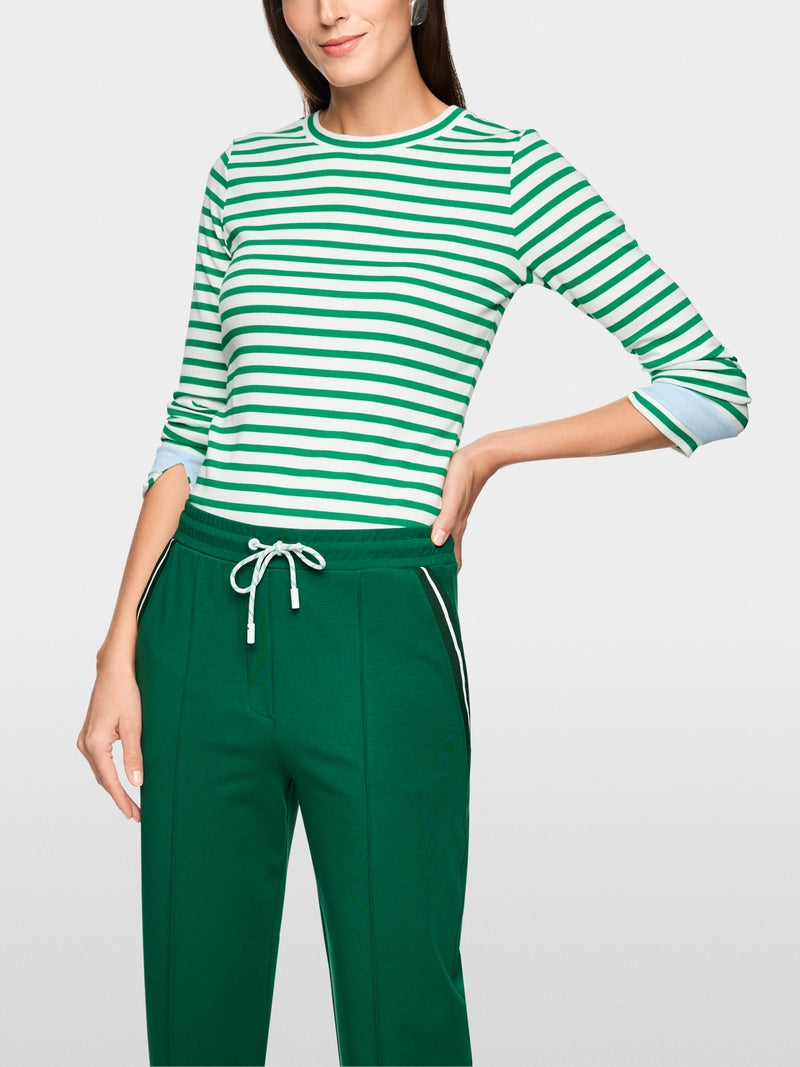 Marc Cain Sports Emerald Slim-fit Striped T-Shirt 
