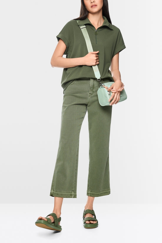 Marc Cain Sports Olive Relaxed Fit Short Sleeve Top